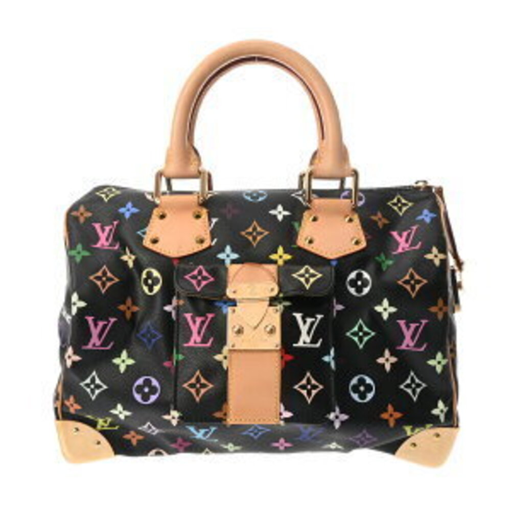 Louis Vuitton Monogram Multicolor Speedy Noir Black Canvas Handbag